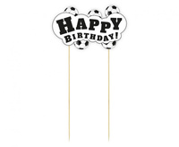 #DETO Dekoracja papierowa na tort Piłka Nożna - Happy Birthday, 13x19 cm