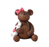Figurka cukrowa na tort MIŚ RÓŻOWY 7 cm