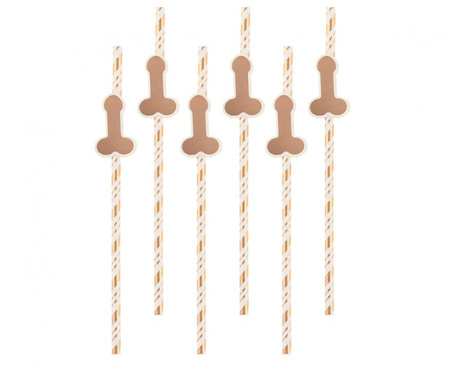 #ZSŁ Słomki papierowe GoGirls, różowo-złote, 6 szt.