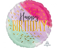 #BFK Balon foliowy 18" SHP -  Water color Birthday