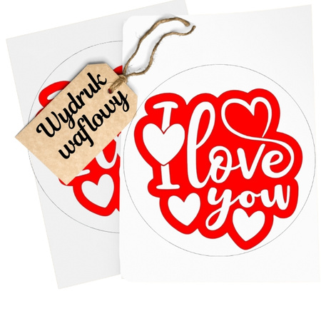 Opłatek na tort LOVE SERDUSZKA WALENTYNKI WZ. XII