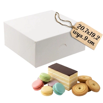 Pudełko na ciasto 20,7x19,2x9 cm BIAŁE