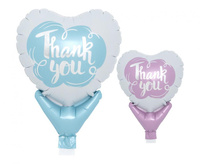 #BFK Balon Ibrex, na patyczek, serce 5", Thank You Airy, 10 szt.