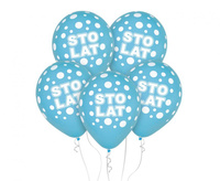#BL Balony Sto Lat, niebieskie, 12"/ 5 szt.