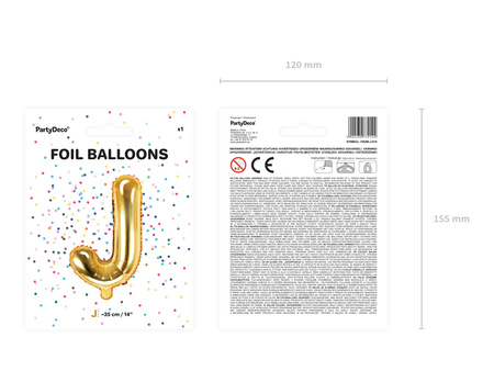 Balon foliowy Litera ''D'', 35cm, srebrny