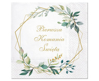 #ZSE Serwetki papierowe PAW Communion Leaves Frame 33x33 cm / 20 szt.