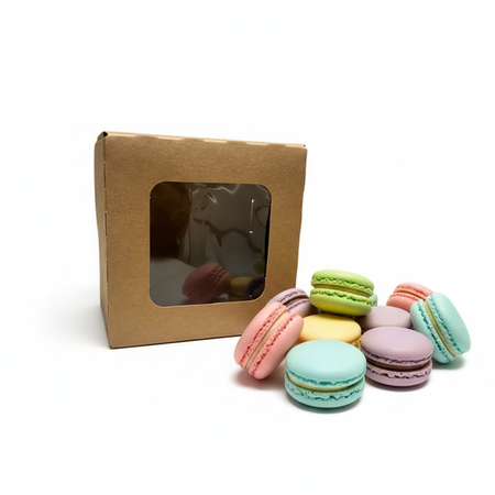 Pudełko na ciasto bento cake z okienkiem 13x13x7 cm KRAFT