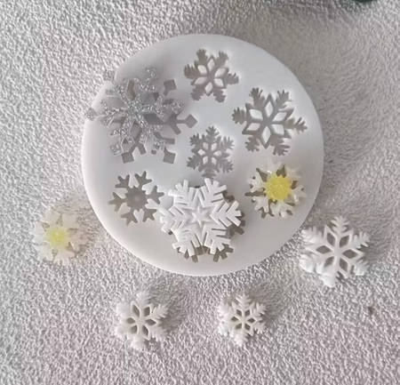 Forma silikonowa do tworzenia dekoracji PŁATKI ŚNIEGU WZ.II