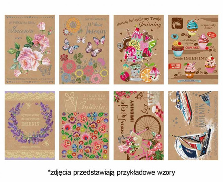 #ZK Laurka Eko Edition B6EKO 127x180 Imieniny zest. 659 Grafika - Kwiaty, Mix, Papier typu kraft