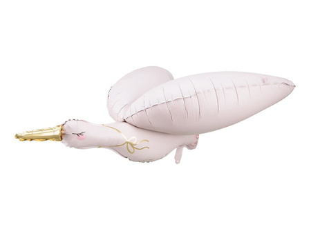 Balon foliowy Bocian, 103x60 cm, jasny różowy Party Deco