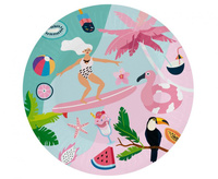 #ZTA_GD Talerzyki papierowe Kolekcja Summer - Let''''s Party (surfing), 18 cm/ 6 szt. KK