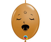 #BL Balon QLink 6" Buźka ze smoczkiem, brązowy / 50 szt. KK