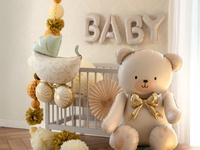 Balon foliowy Baby, 140x43 cm, beż