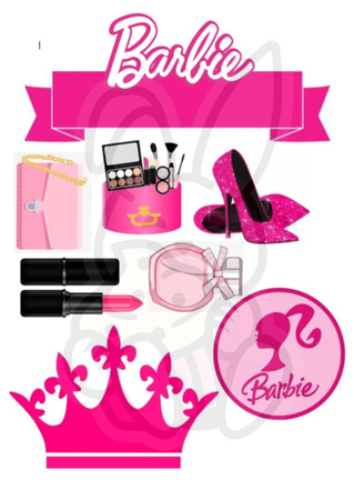 Wydruk jadalny, opłatek na tort BARBIE WZ. II