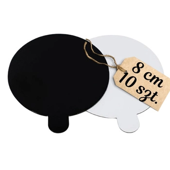 Bankietówka podkład pod monoporcję CZARNO BIAŁA 8 cm 10 szt. 