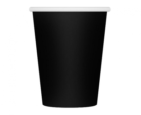 #ZKU_GD Kubeczki pap. jednokolorowe czarne, 250 ml/ 6 szt.