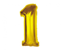 #BFC40 Balon foliowy Smart, cyfra 1, złota, 92 cm KK