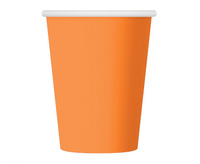 #ZKU_GD Kubeczki papierowe, pomarańczowe, 250 ml, 6 szt.