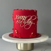 Akrylowy decor topper na bok tortu HAPPY BIRTHDAY ZŁOTY 