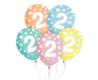 #BL Balony z cyframi: 2, 12 cali/ 5 szt.