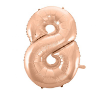 #BFC46 Balon foliowy B&C "Cyfra 8", różowo-złota, 92 cm