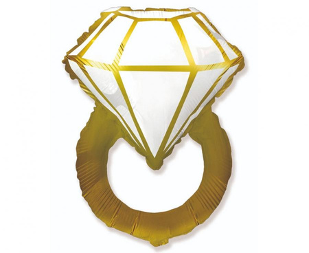 #BFK Balon foliowy 24" FX - Złoty pierścionek, niepakowany KK