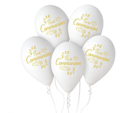 #BL Balony Premium Hel First Communion, 13"/ 5 szt. KK