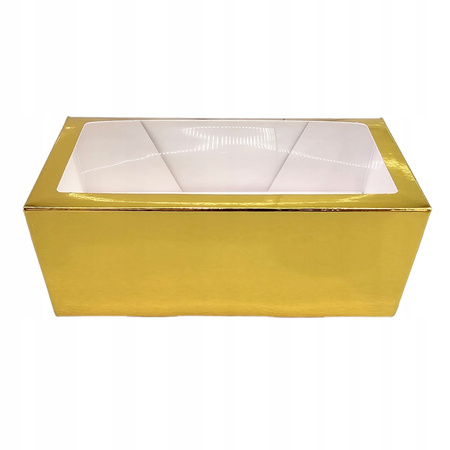 Pudełko na 2 muffinki babeczki 18x9x7 cm ZŁOTE
