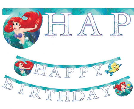 #DEBA Banner Happy Birthday Ariel Curious Decorata Party Disney FSC