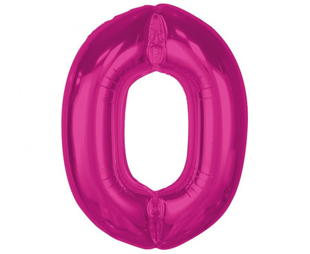 #BFC36 Balon foliowy Smart, cyfra 0, różowa, 92 cm