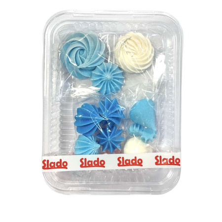 Mini bezy na tort BIAŁO NIEBIESKIE 11 szt. Slado