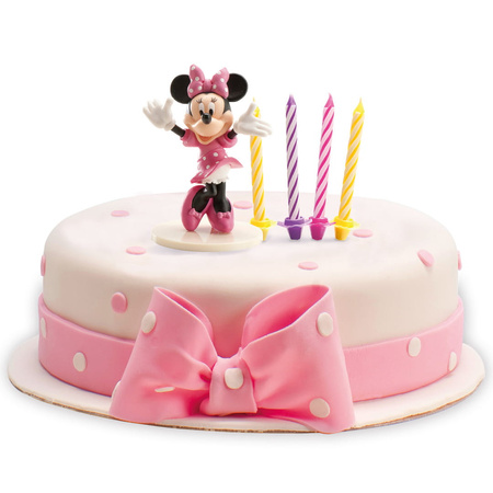 Zestaw świeczki urodzinowe i figurka PVC Myszka Minnie na tort DeKora