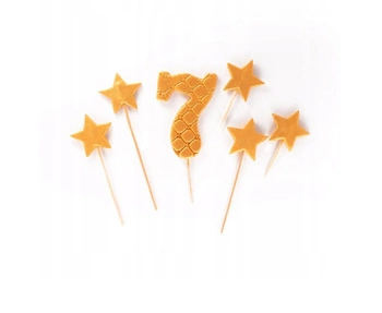 Topper na tort cyfra 7 ZŁOTA Slado