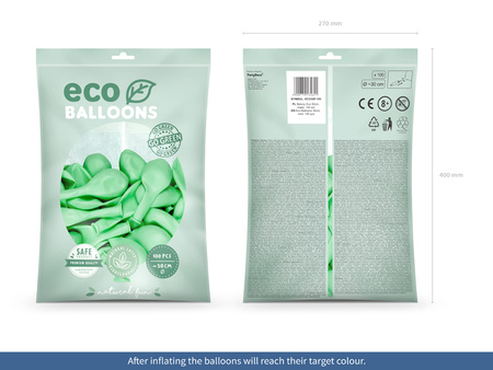 Balony Eco 30cm pastelowe, jasny czerwony (1 op. / 100 szt.)