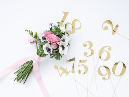 Numery na stół, złoty, 25,5-26,5cm (1 op. / 11 szt.)