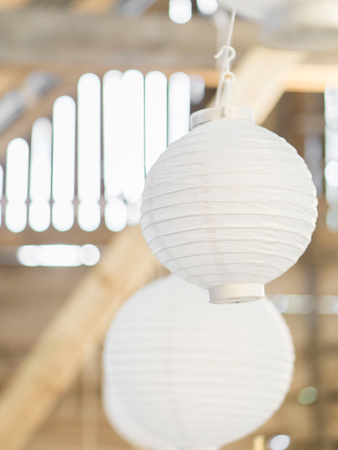 Lampion papierowy, biały, 20cm