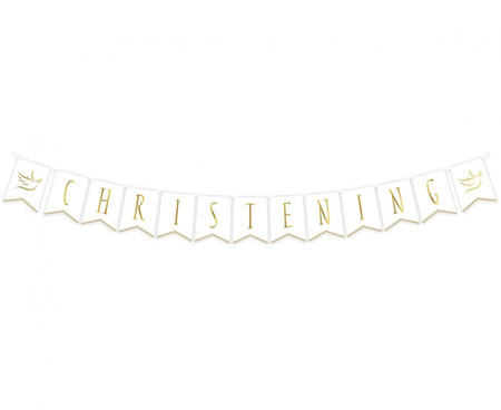 #DEGI Girlanda papierowa Christening, flagi 13.5x17.5 cm, 300 cm KK