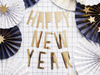 Baner Happy New Year, czarny, 15 x 170 cm