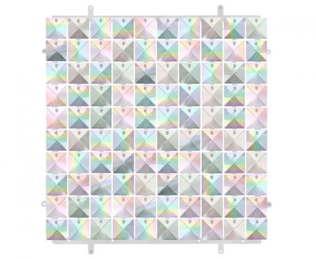 #DEI Panel dekoracyjny opalizujący 3D, przezroczyste tło, 30x30 cm/ 100 kwadratów