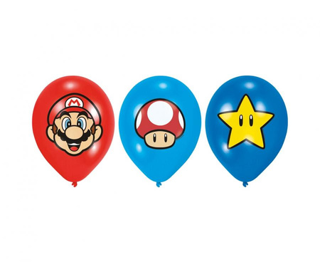 #BL Balony lateksowe 11" Super Mario Bros 27.5 cm, 6 szt.