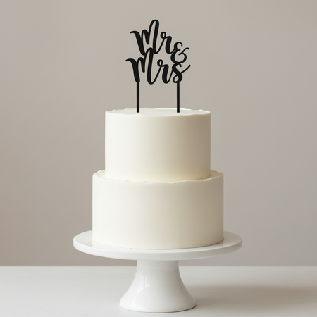 Topper na tort Mr&Mrs 20x12 cm + personalizacja koloru