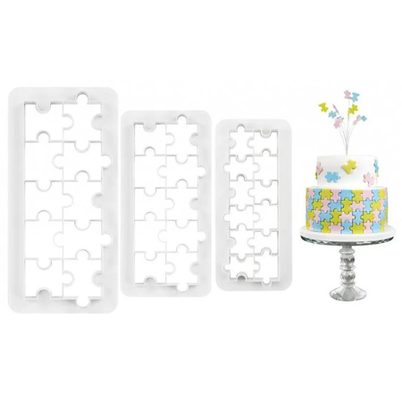 Zestaw wykrawaczek geometrycznyych PUZZLE 3 szt.