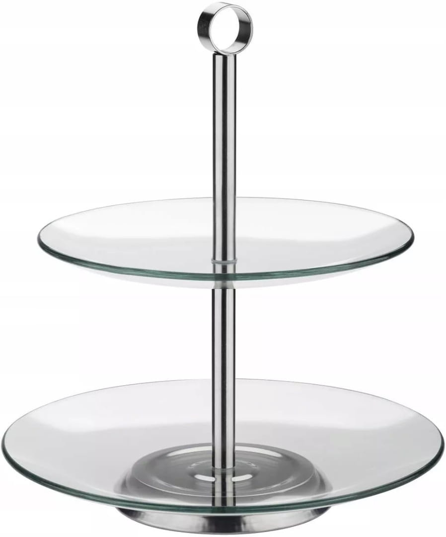 Dwupoziomowa szklana patera na muffinki Galicja, widok ogólny