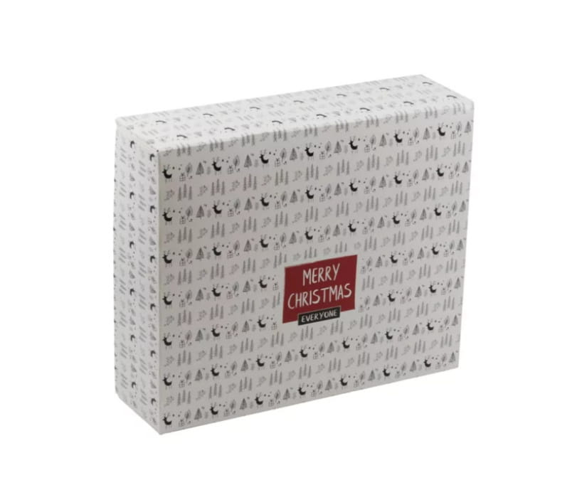 Świąteczne pudełko na ciasto Merry Christmas 25x21x7 cm z motywem świątecznym