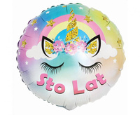 #BFK Balon foliowy Pastelowy Jednorożec - Sto Lat, 18 cali AA