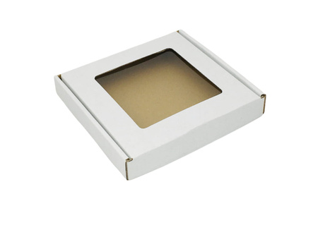Pudełko z okienkiem na pierniczki 15x15x2,5 cm BIAŁY