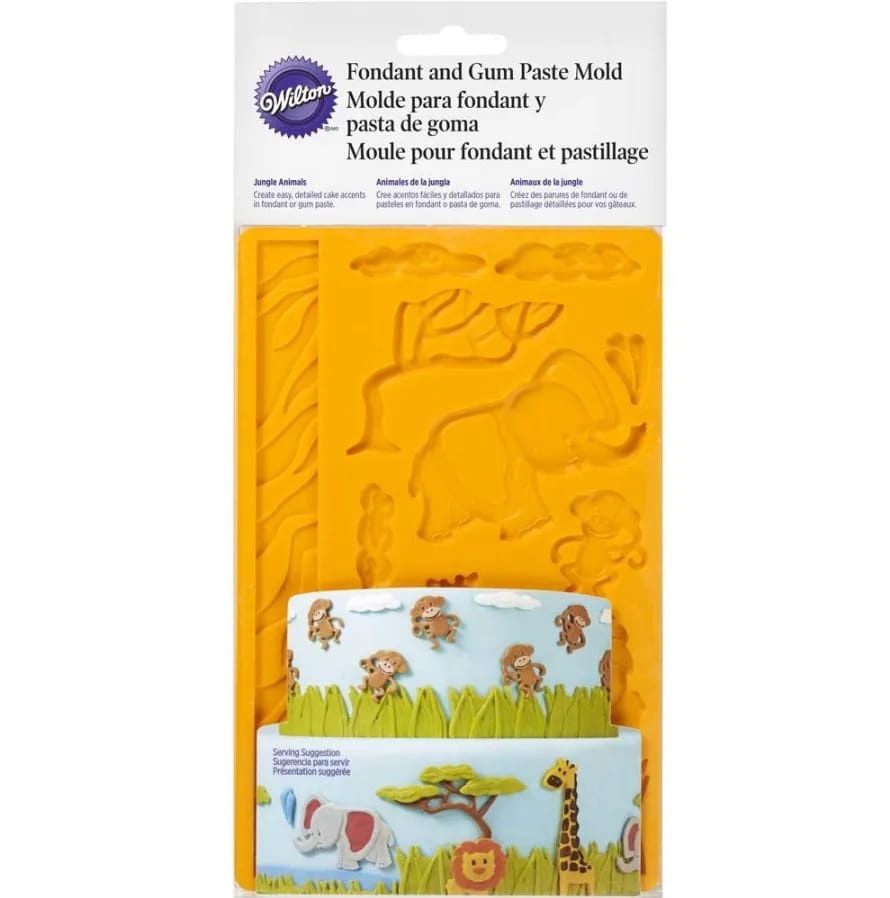 Foremka silikonowa Wilton Dżungla Zwierzątka w opakowaniu