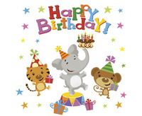 #ZSE Serwetki pap. Happy Birthday Animals, 33x33 cm, 20 szt.