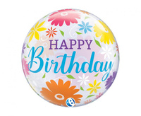 #BFK Balon Takara BUBBLE BALLOON Birthday Flowers & Filigree, 22"