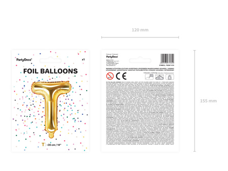 Balon foliowy Litera ''N'', 35cm, srebrny